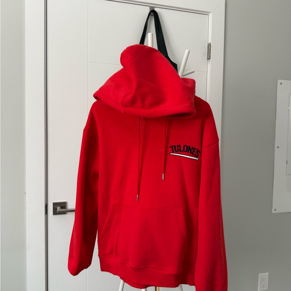 Vibrant Red Sweatshirt with Hood